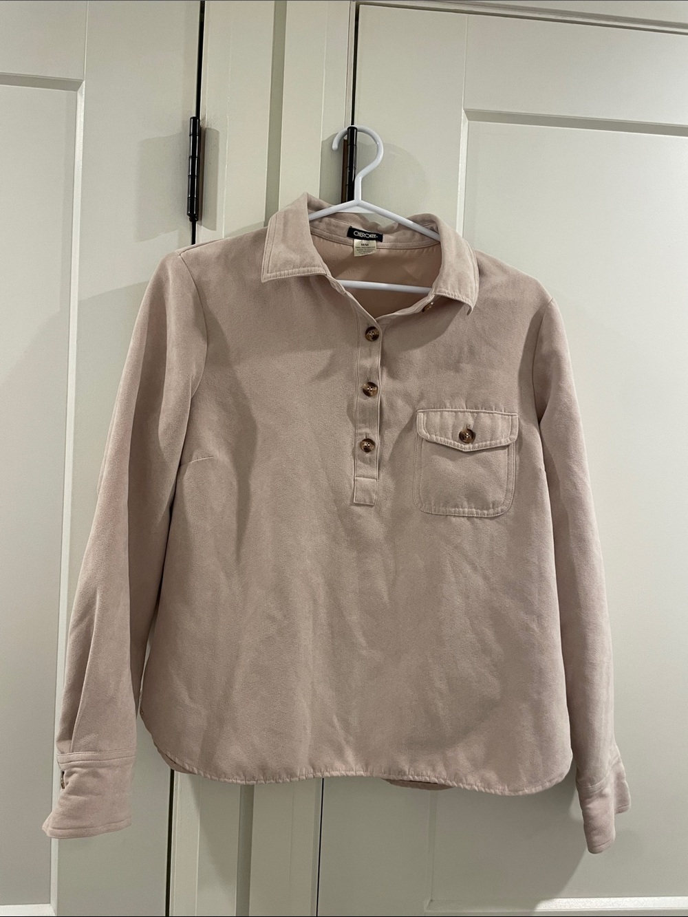 Vintage Cherokee Suede Button Up Collared Pullover